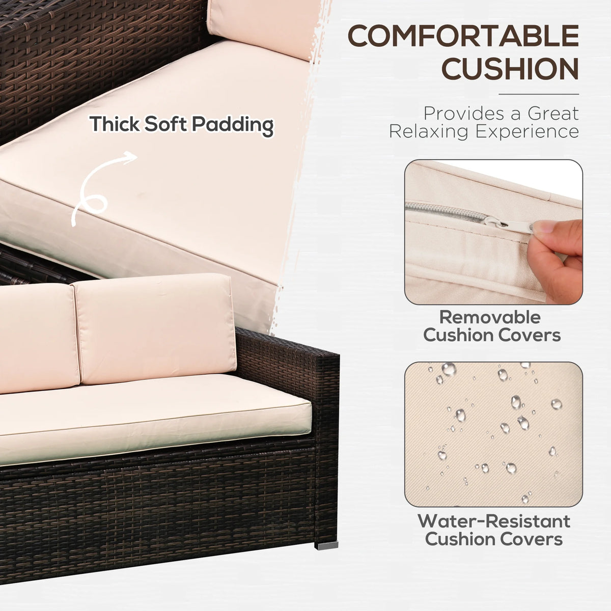 Beige 4-Piece Rattan Furniture Set I76551