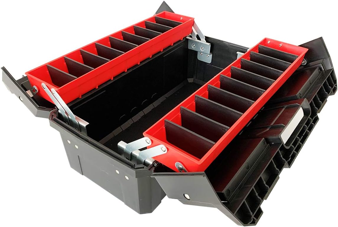 18.5" Portable Plastic Tool Box with Organizer Tray, Pack of 2 J482
