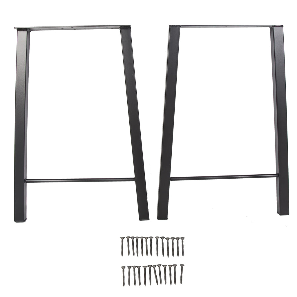 28"H×20"W Metal Table Legs Set of 2 Black F7054