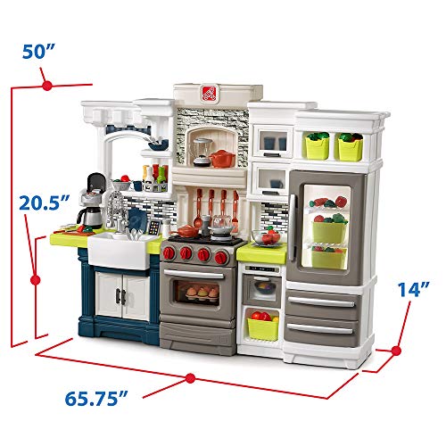 Kids Kitchen Playset with Lights and Sounds, 78 Piece Toy Accessories I69007