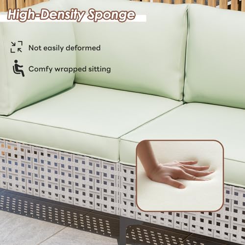 7-Piece All-Weather Rattan Patio Furniture Set with Cushions V56910