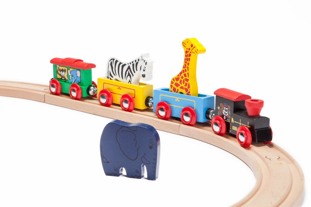 7 Piece Wooden Animal Train Set T283672