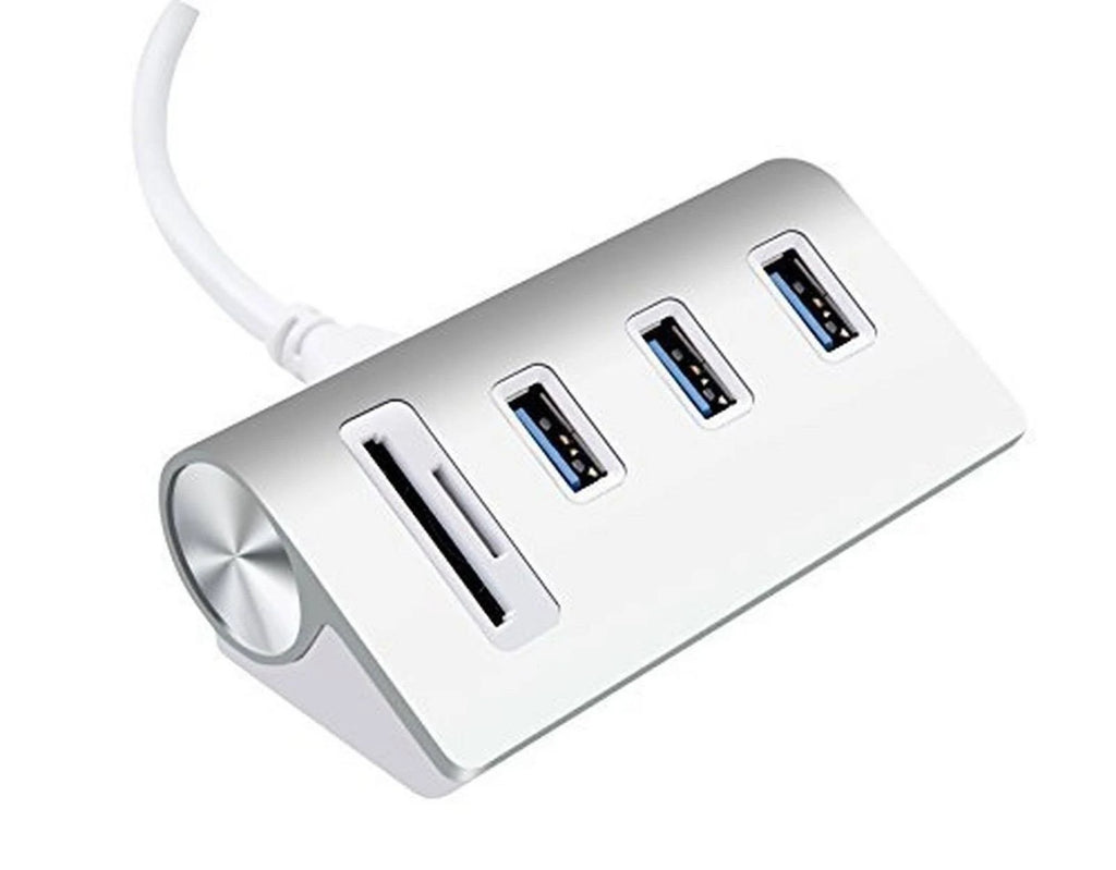 USB 3.0 3-Port Aluminum Hub with SD/TF Card Reader H18965