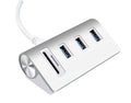 USB 3.0 3-Port Aluminum Hub with SD/TF Card Reader H18965