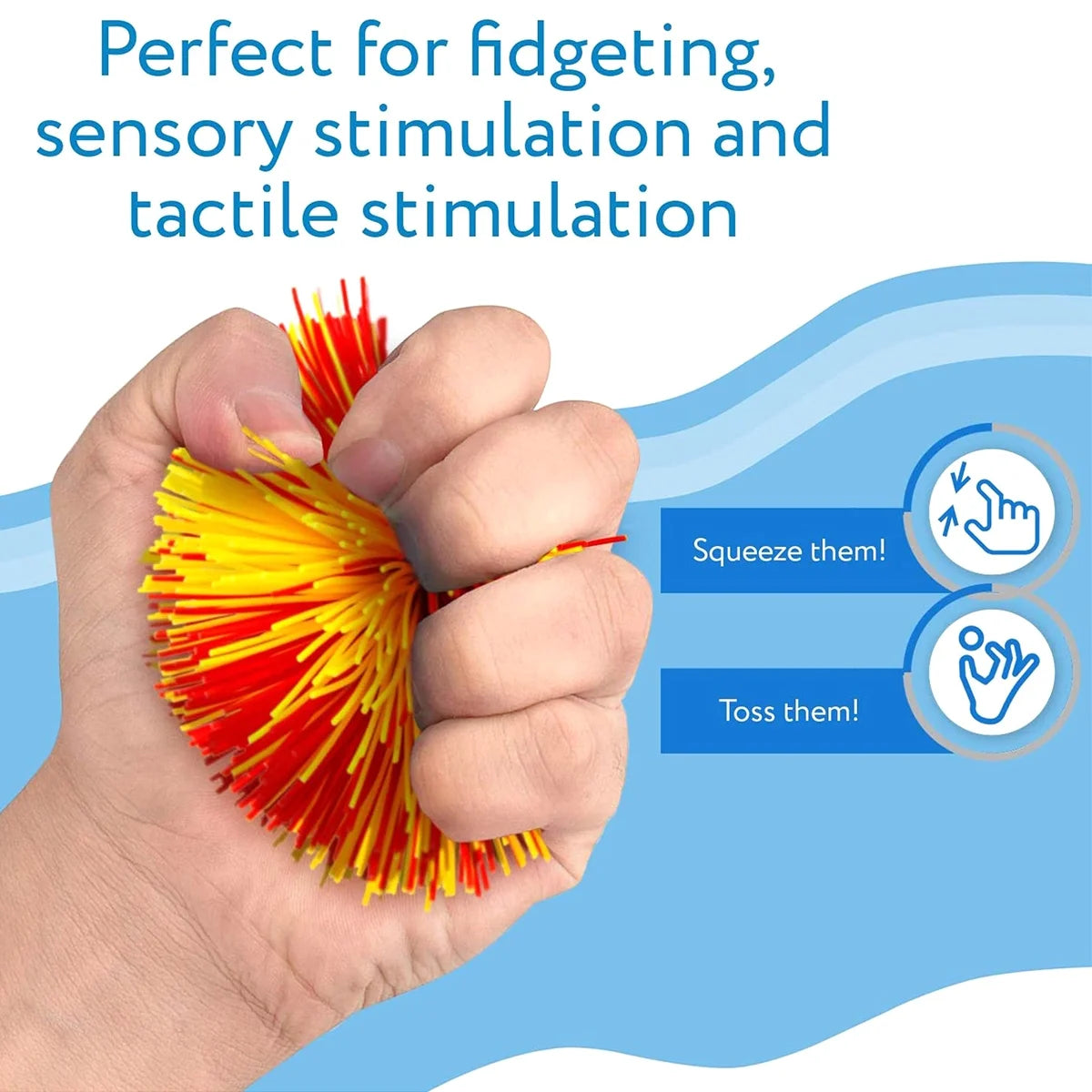 12pcs Silicone Sensory Stringy Balls R77633