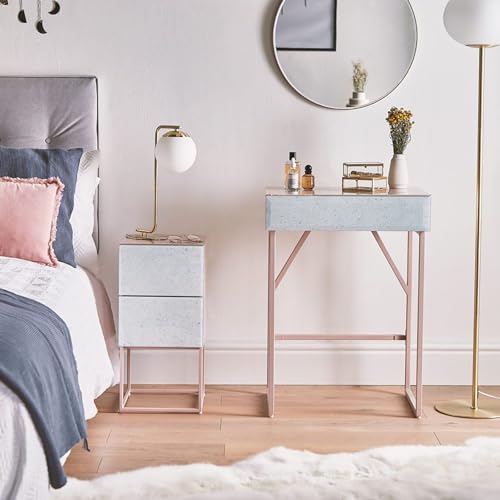 Pink Glass 2 Drawer Nightstand Q973178
