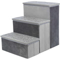Foldable 3-Step Pet Stairs with Storage U6882