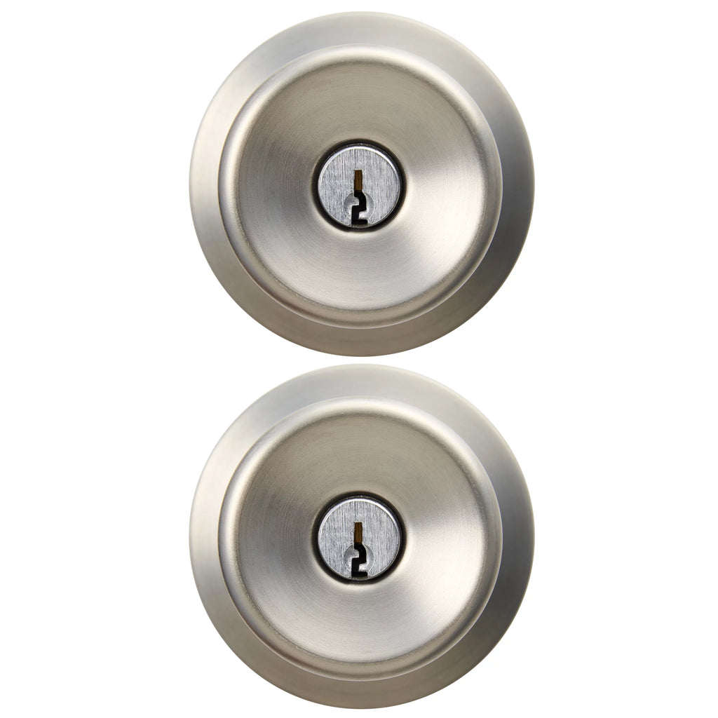 Keyed Entry Stainless Steel Tulip Doorknob Twin Pack Y244641