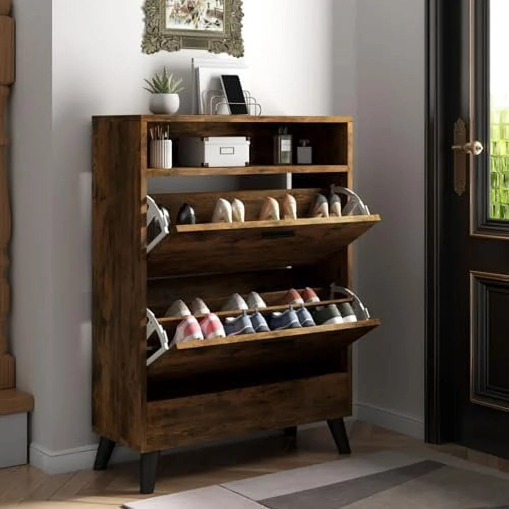 Free Standing Shoe Rack Cabinet with 3 Flip Drawers R56112