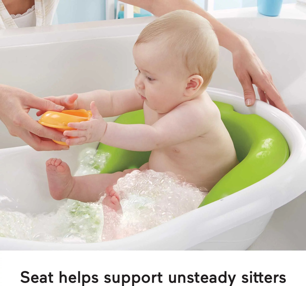 4-in-1 Baby Bath with 2 Toys, Green W795