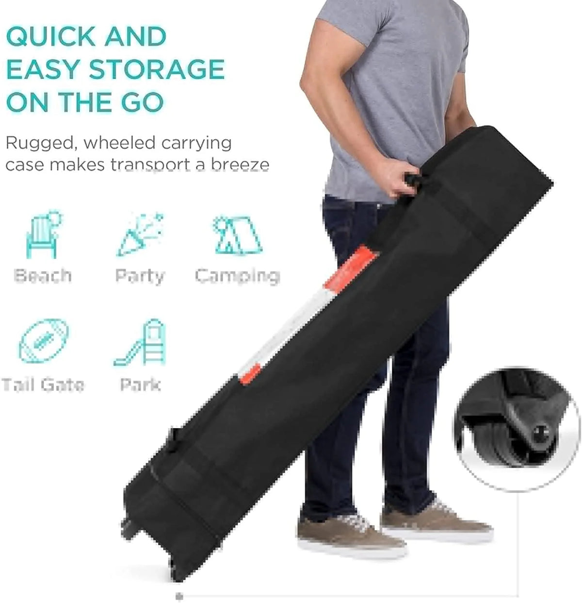 Blue 10x10ft Pop Up Canopy Tent with Wheeled Carry Case P972606