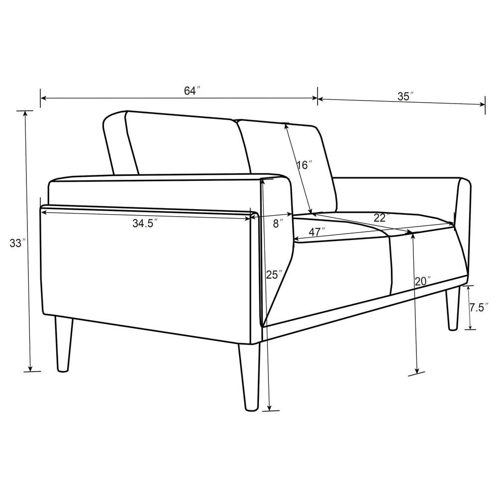 3-Piece Upholstered Fabric Sofa Set in Gray E777661