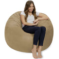 Camel Brown Memory Foam Bean Bag Chair with Washable Cover R732170