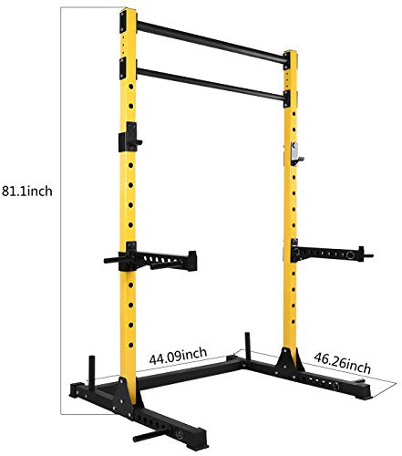 Multi-Functional Adjustable Squat Stand Squat Rack Power Cage Strength Training Exercise Equipment with 2 Pull Up Bar M8138