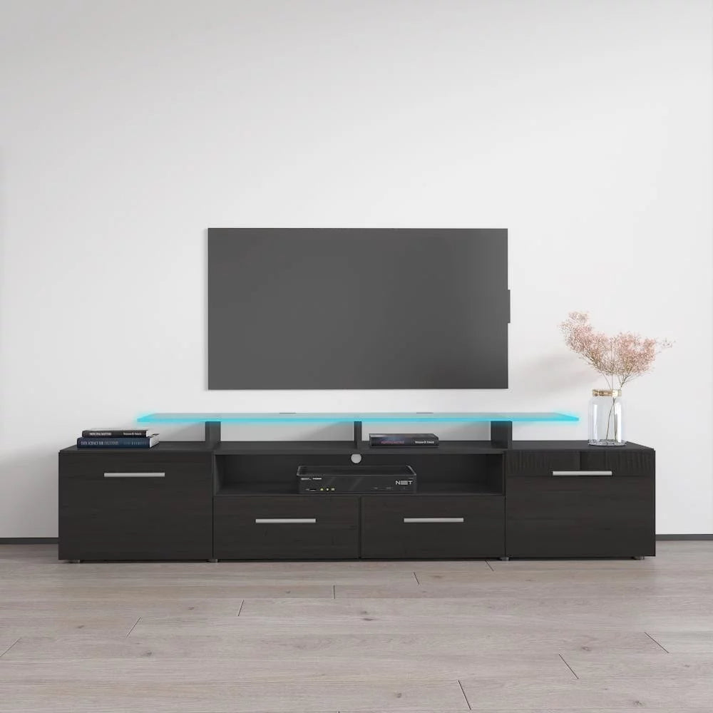 White Modern TV Stand with LED Light System N67065