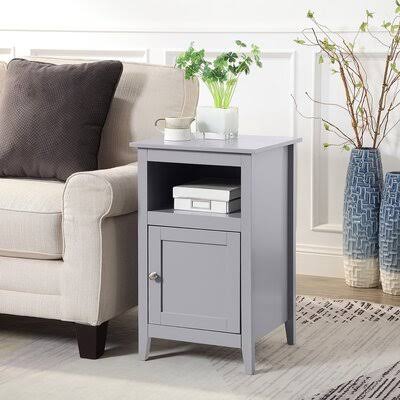 Gray End Table Storage L6180