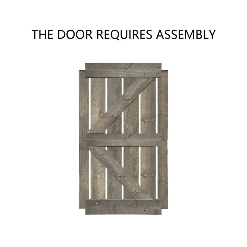 Stained Solid Pine Wood Interior Sliding Barn Door Z6420
