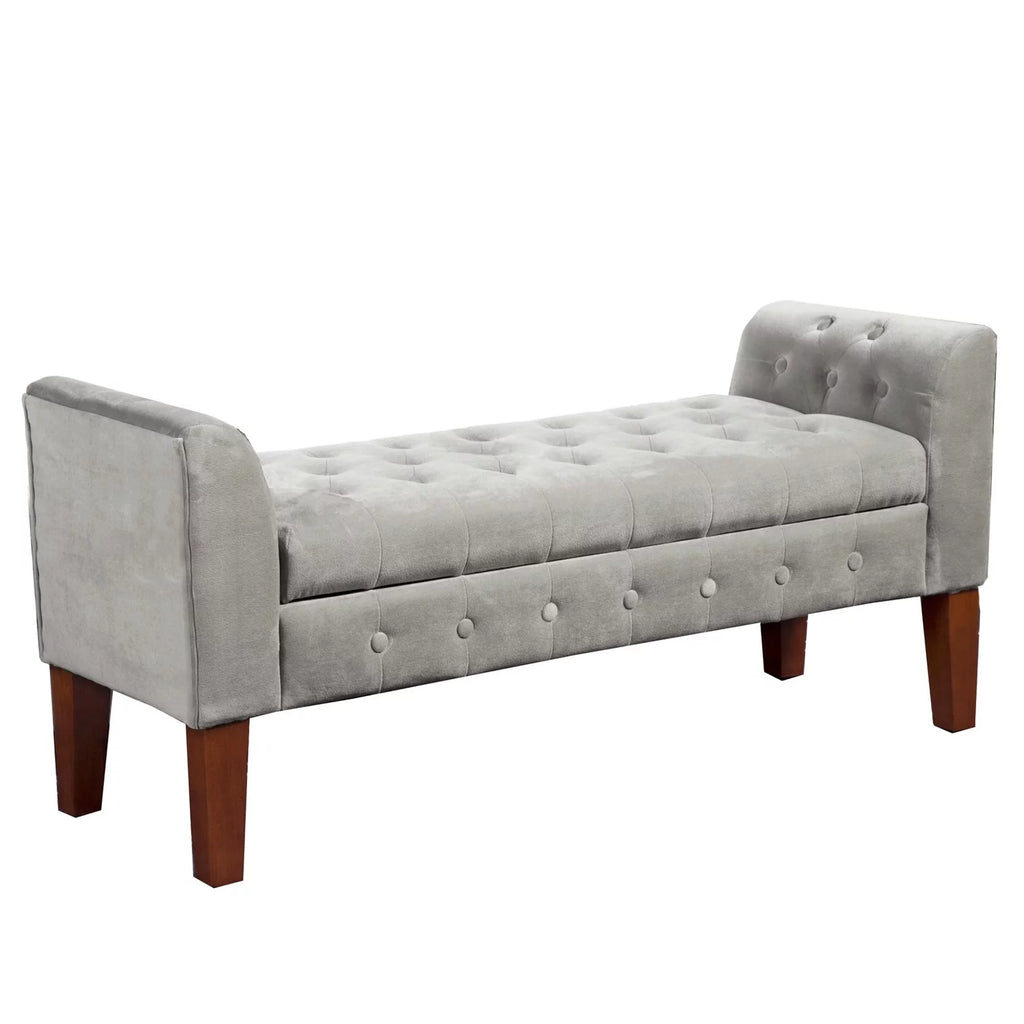 Velvet Upholstered Storage Bench F236820
