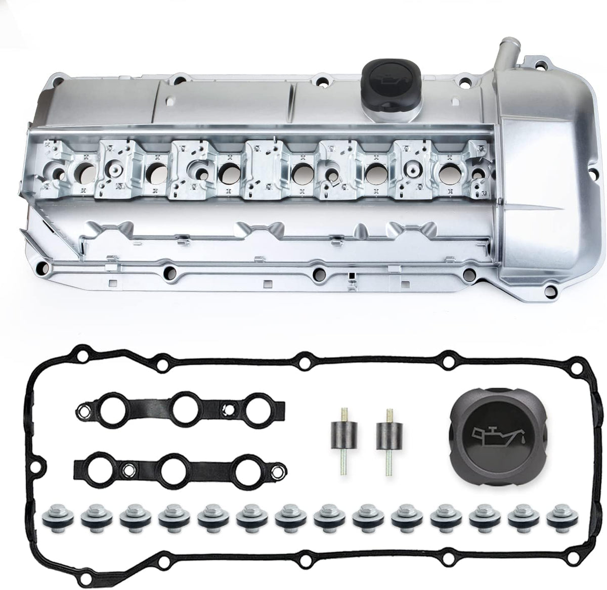 Aluminum Valve Cover Kit with Gasket & Bolts for BMW M52/M54 2.5L 2.8L 3.0L Z22112
