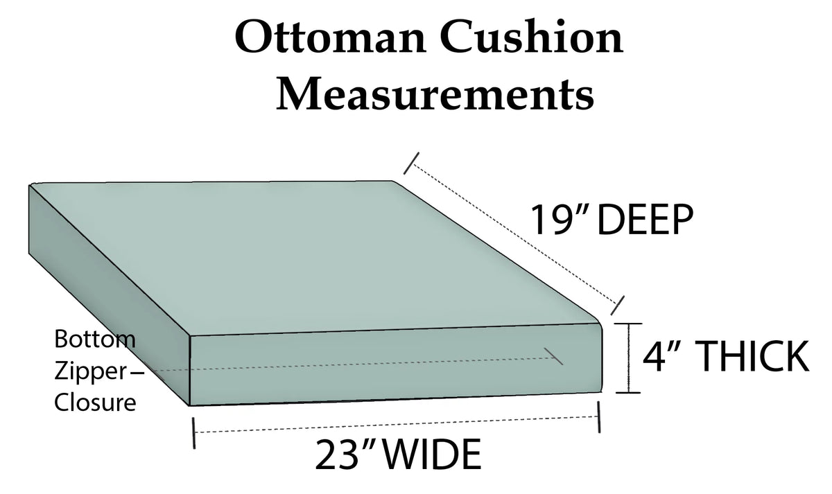 Indoor Outdoor Single Ottoman Cushion, 23" x 19" x 4" L223