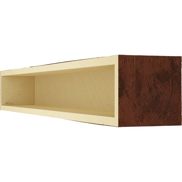 Rough Sawn Faux Wood Fireplace Mantel, Natural Pecan J261