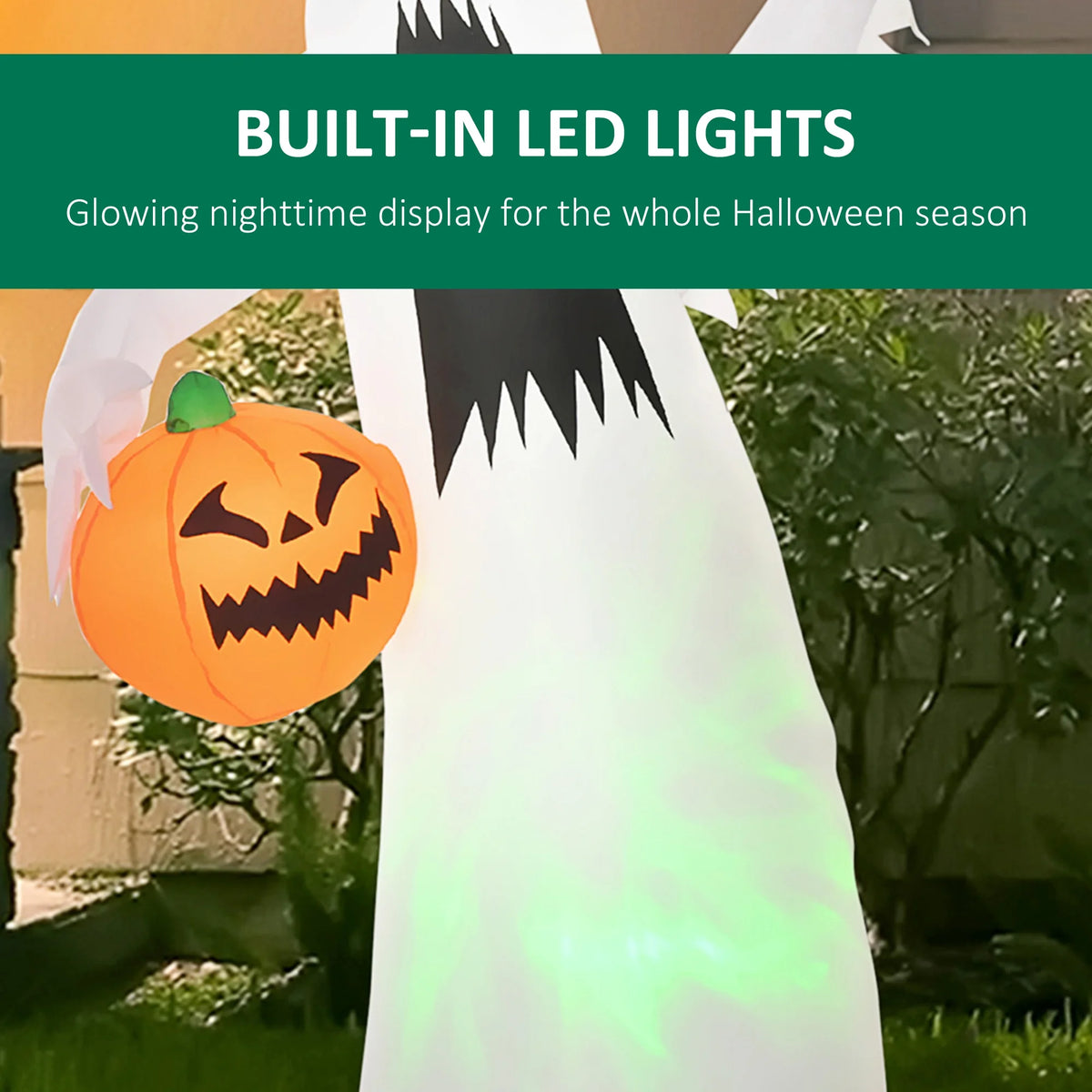 Halloween Inflatables Ghost with Pumpkin LED Yard Decor Q68057