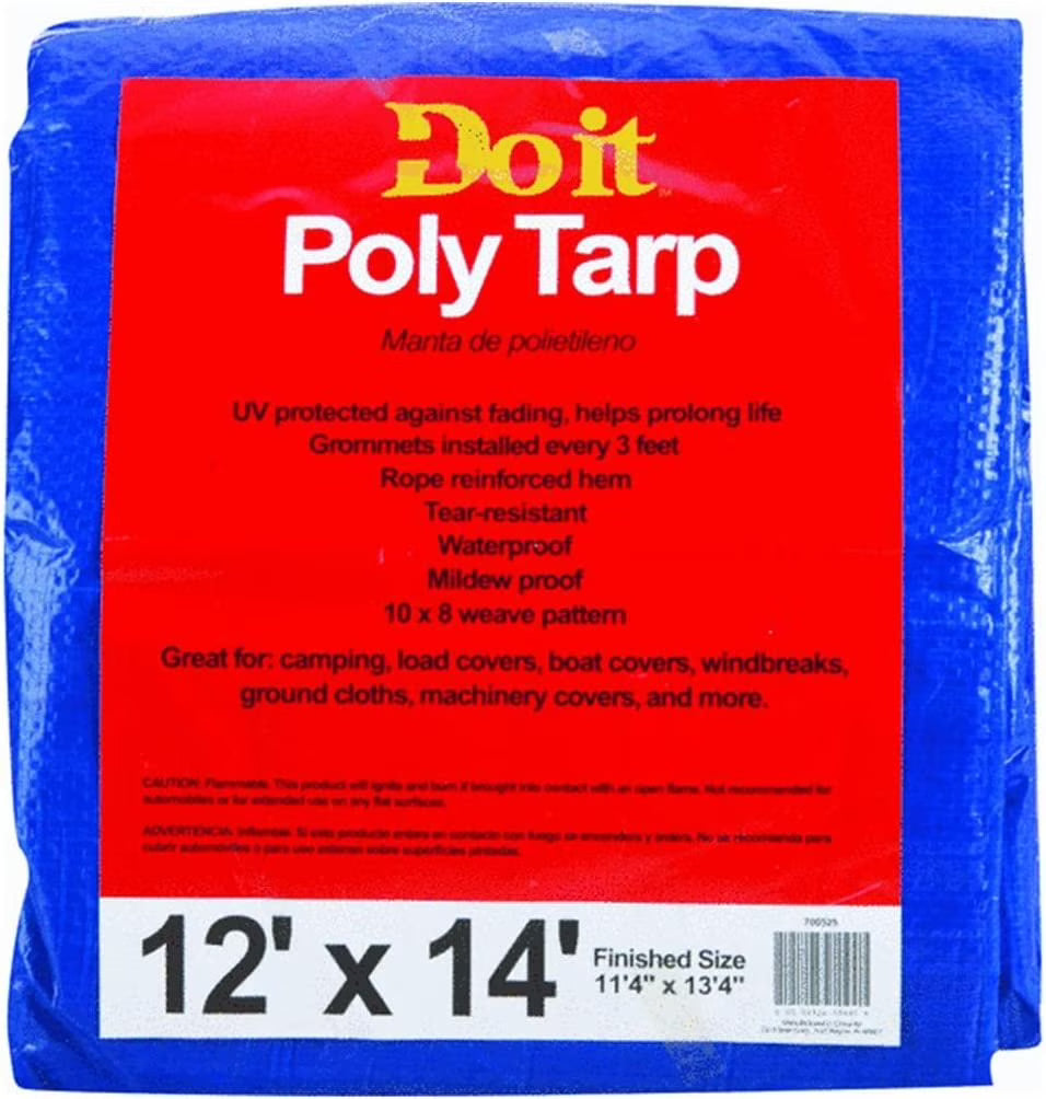 Medium-Duty Tarpaulin, 12X14, Blue S97014