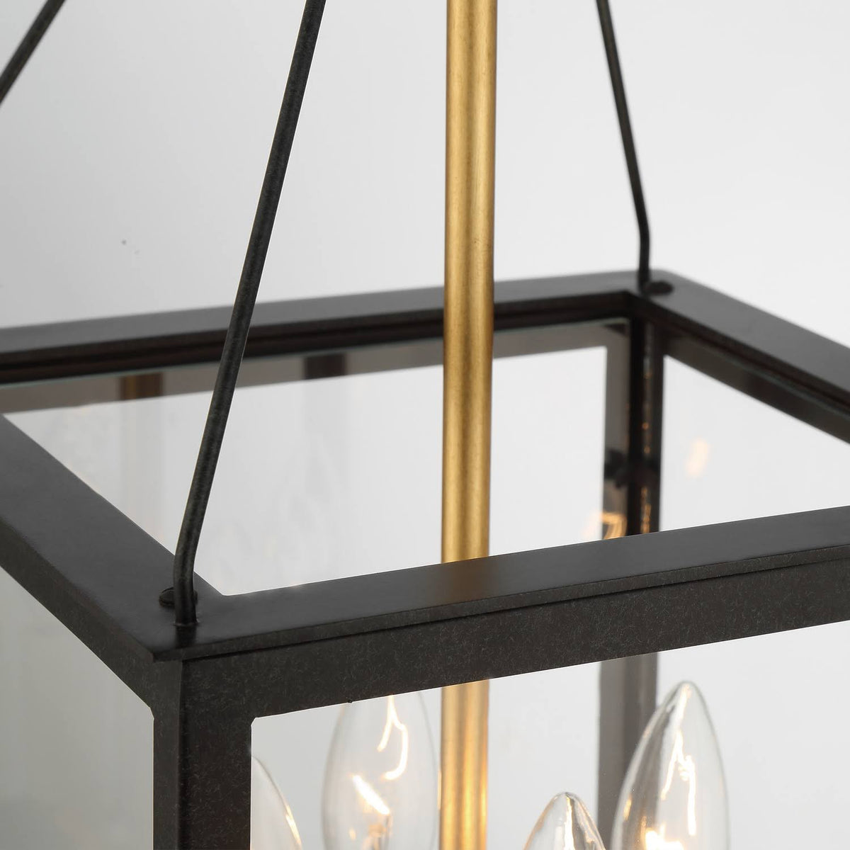 4-Light Black Antique Gold Lantern C455