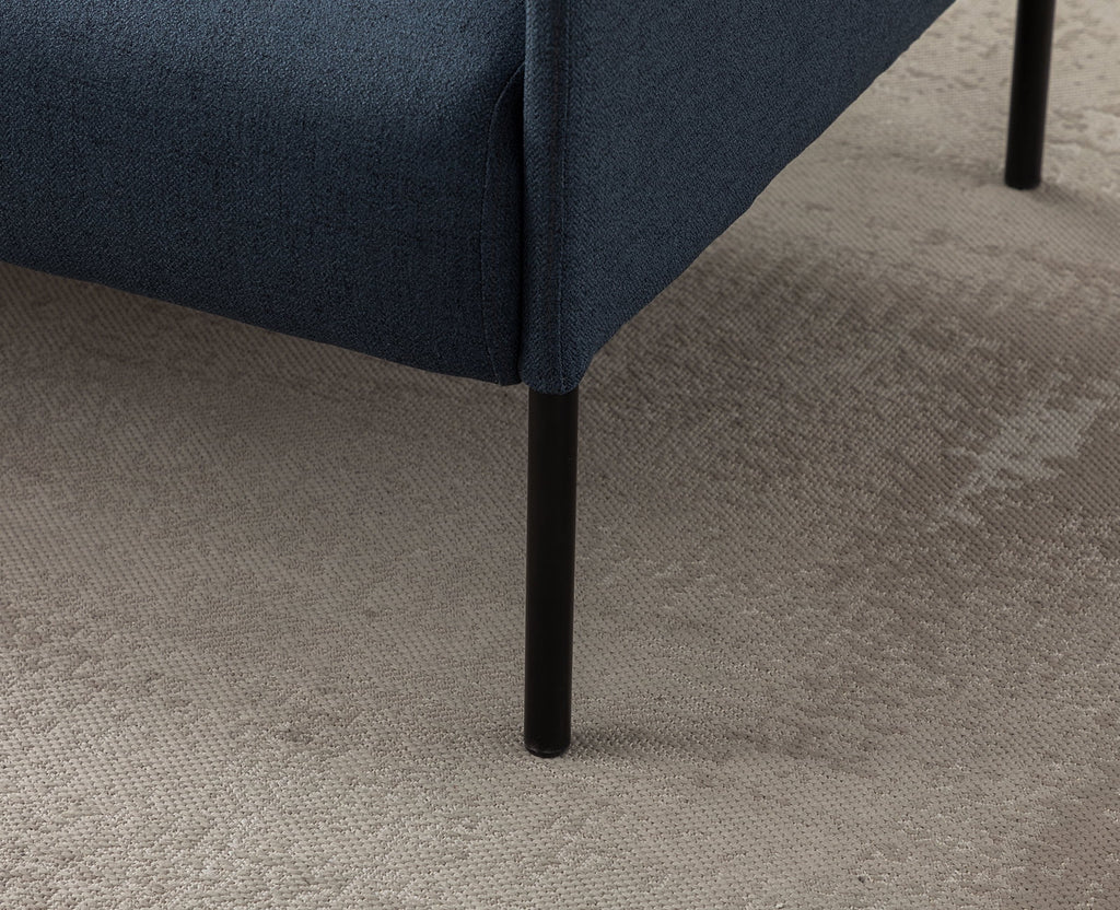 Blue Fabric Two Seats Sofa with Two Pillow and Metal Feet C62694
