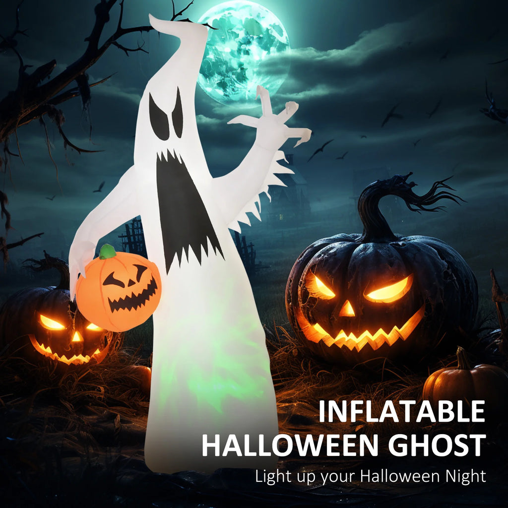 Halloween Inflatables Ghost with Pumpkin LED Yard Decor Q68057