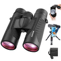 12x42 HD Waterproof Binoculars with Phone Adapter and Tripod E61628