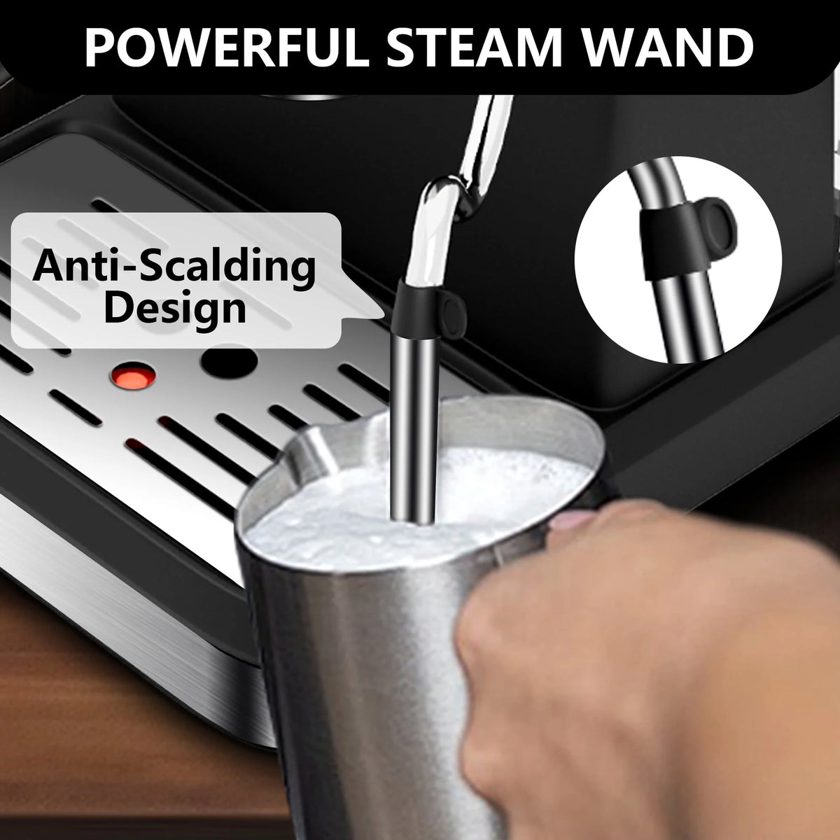20 Bar Stainless Steel Espresso Machine with Milk Frother C57990