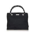 Black Nylon Bamboo Top Handle Handbag Y329332