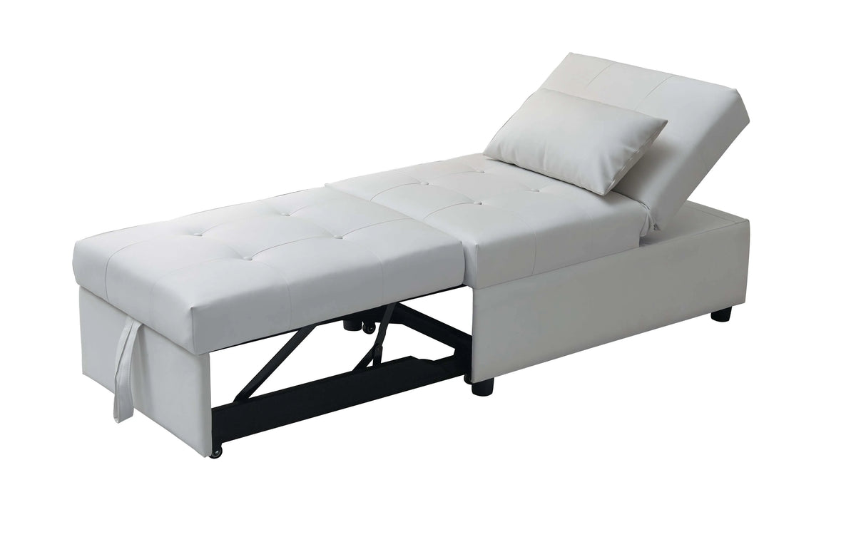 White Convertible Ottoman Sofa Bed L6145