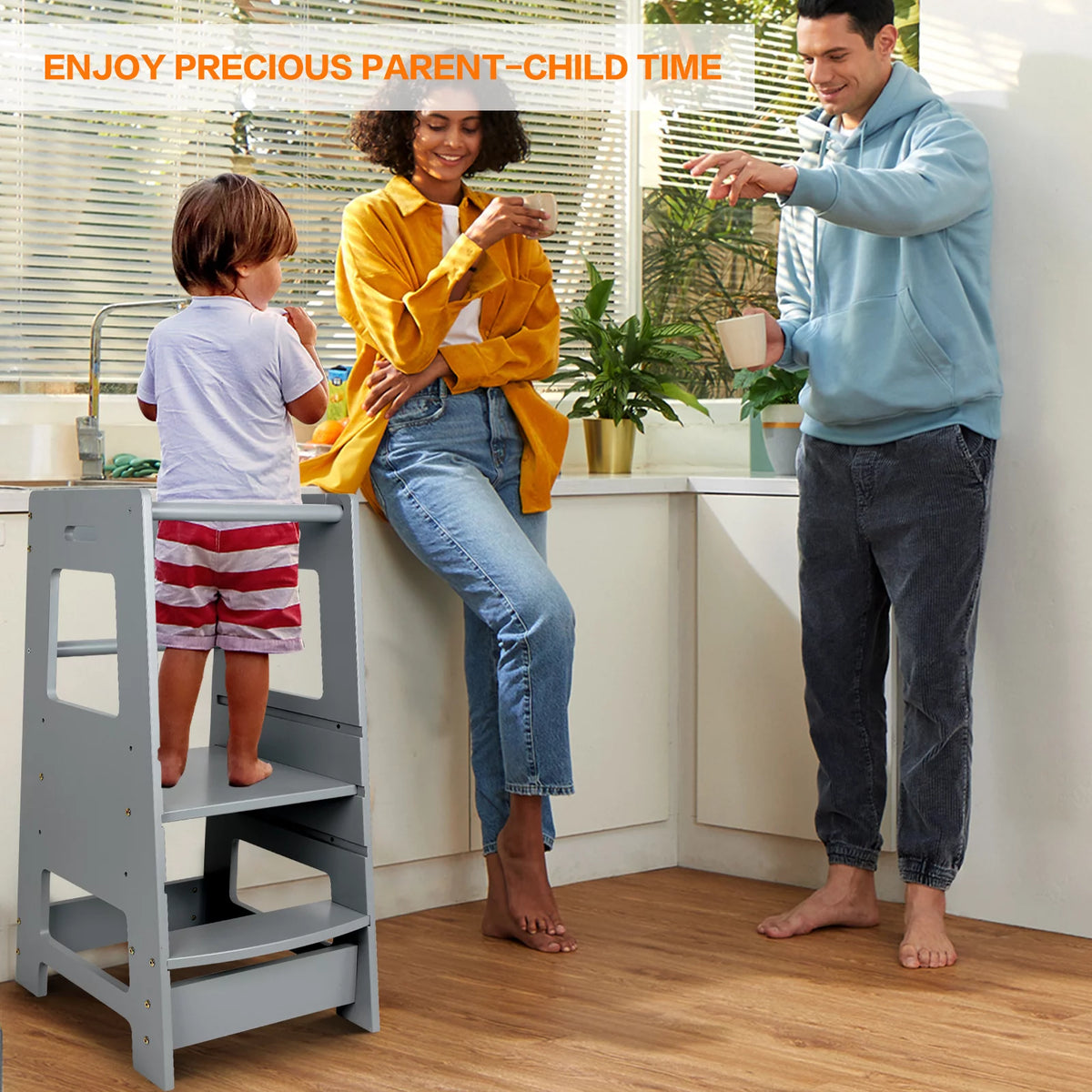 Wooden Adjustable Kids Step Stool I908