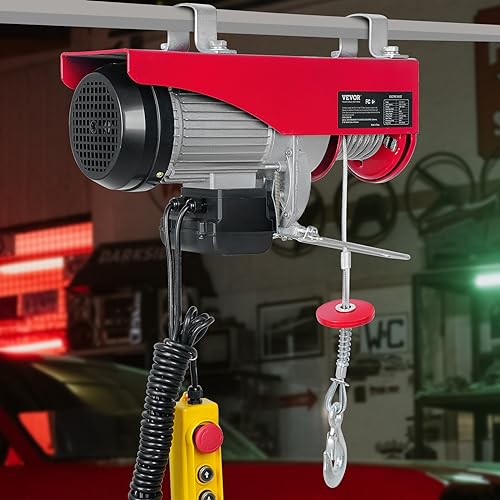 2200 lbs 1600W 110V Electric Steel Wire Winch with Wireless Remote Control 40ft Single Cable Lifting Height T102