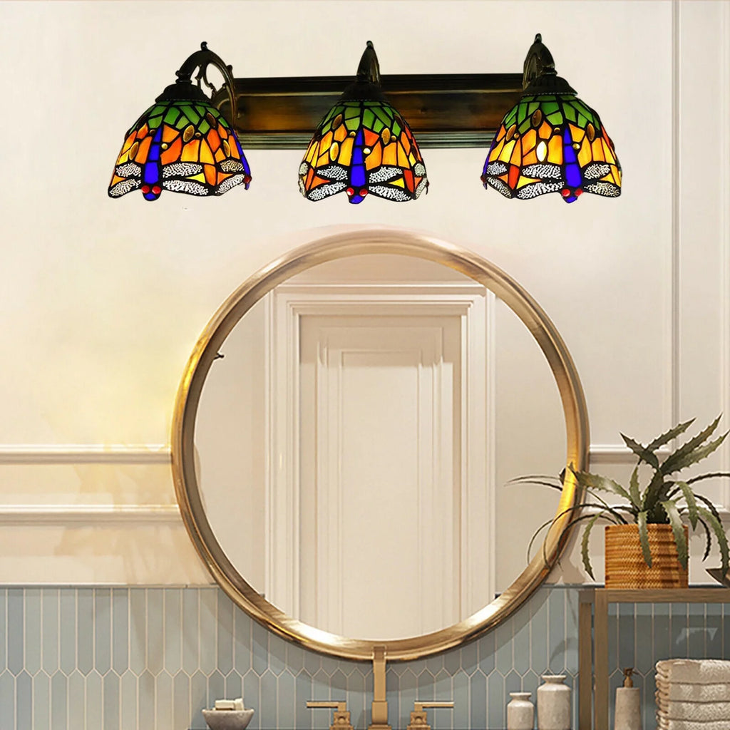 Dragonfly Wall Sconce Lamp Stained Glass E436