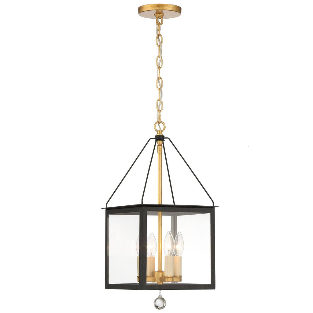 4-Light Black Antique Gold Lantern C455