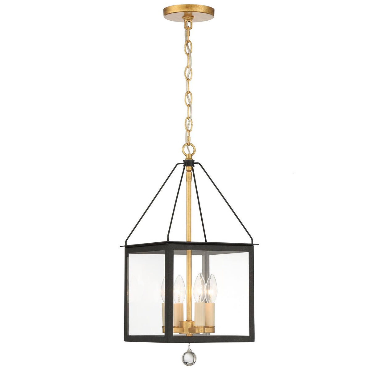 4-Light Black Antique Gold Lantern C455