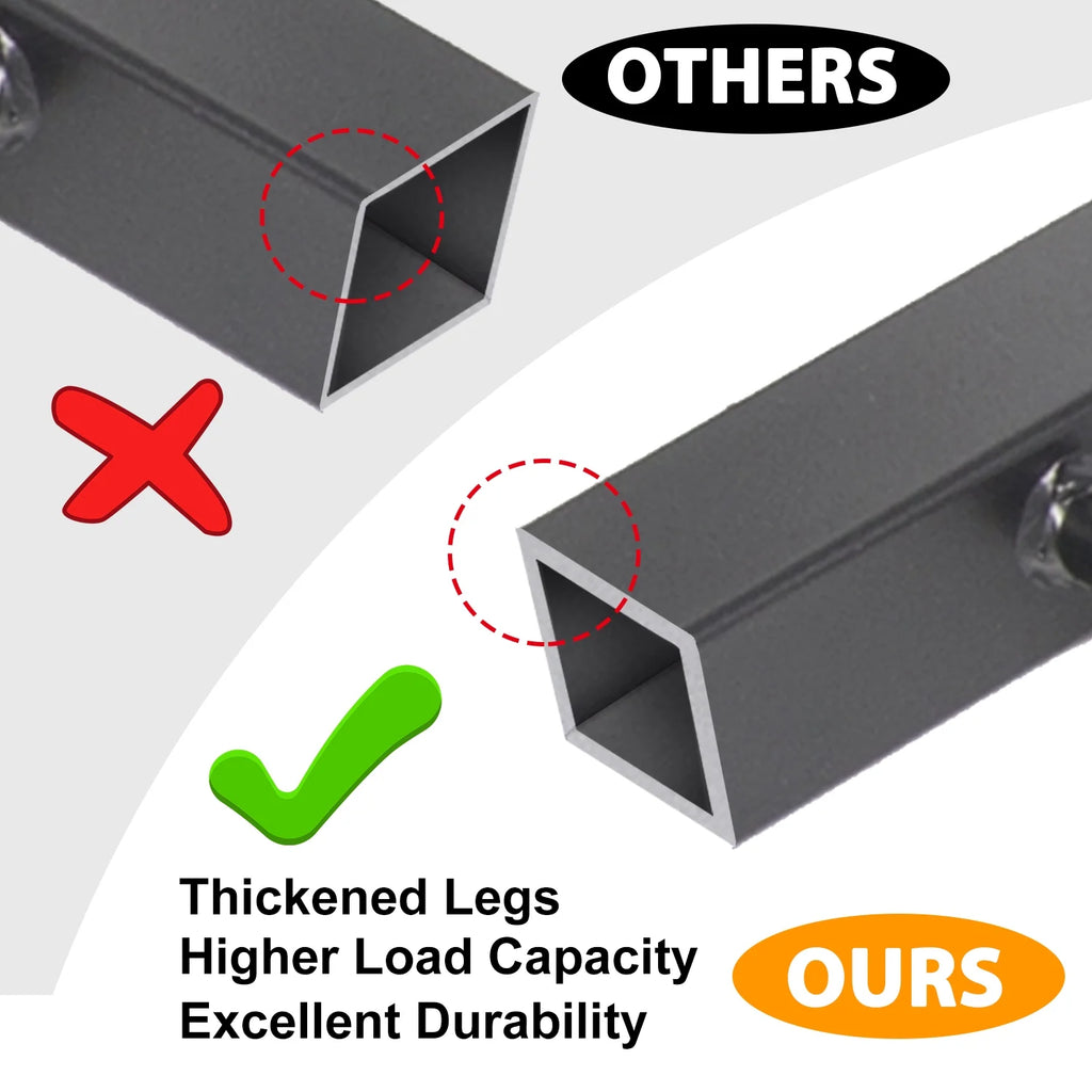 28"H×20"W Metal Table Legs Set of 2 Black F7054
