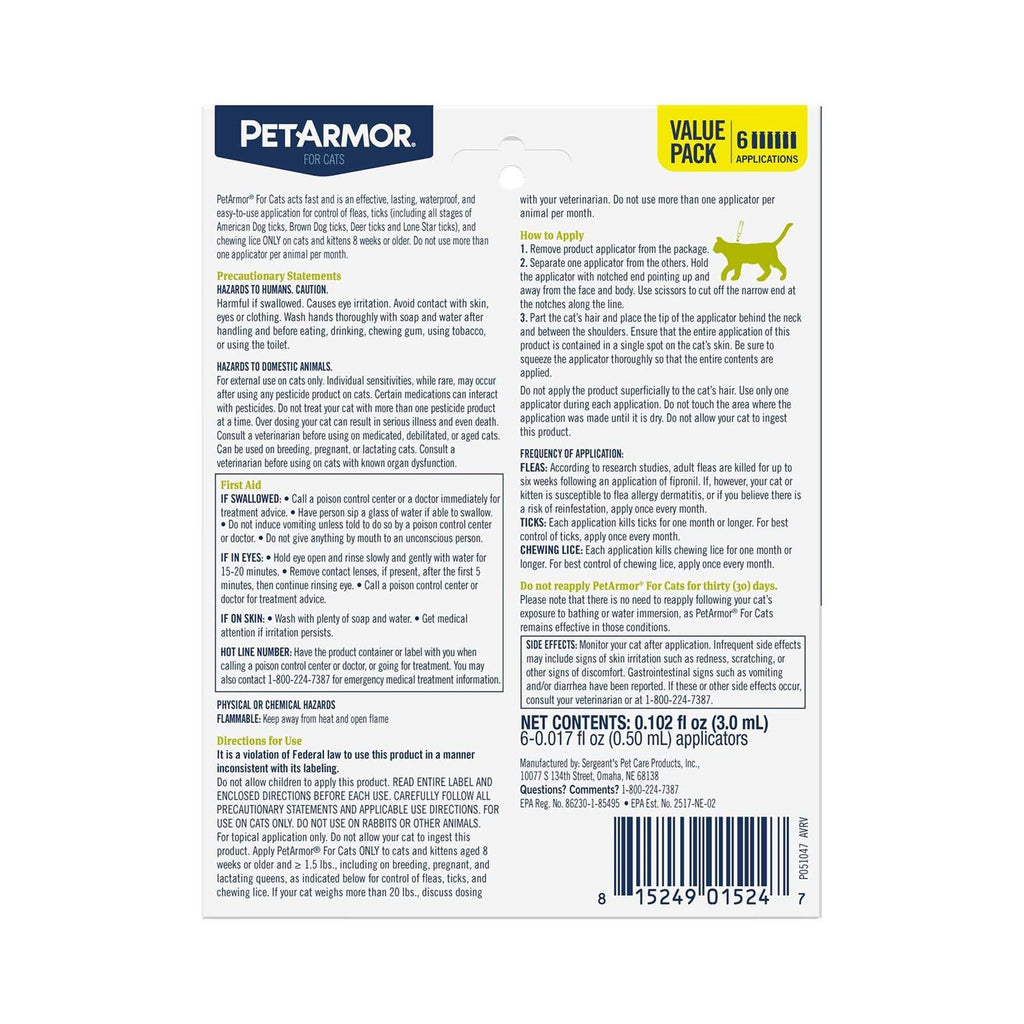 Flea & Tick Spot Treatment for Cats O98388