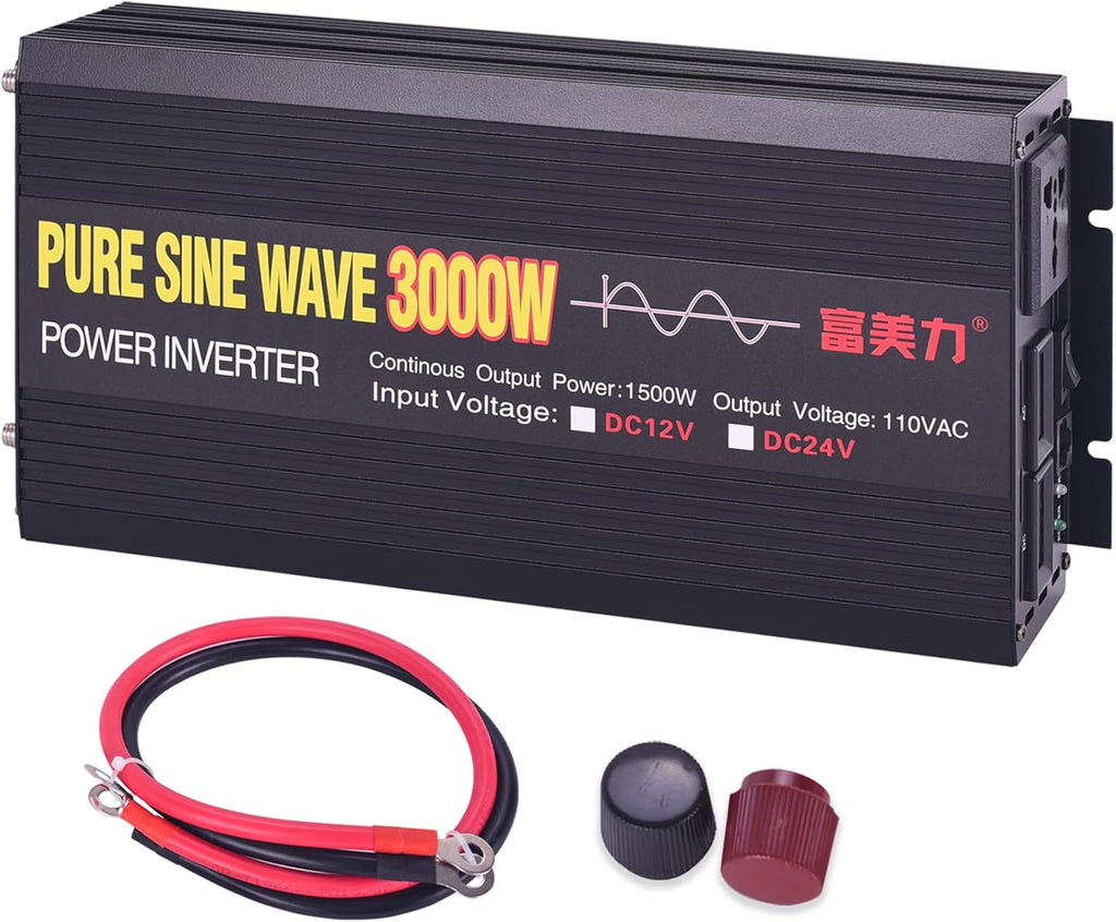 24V to 110V Pure Sine Wave Power Inverter 1500W/3000W Peak S473360