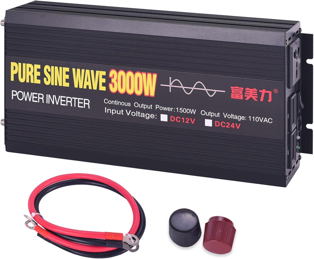 24V to 110V Pure Sine Wave Power Inverter 1500W/3000W Peak S473360