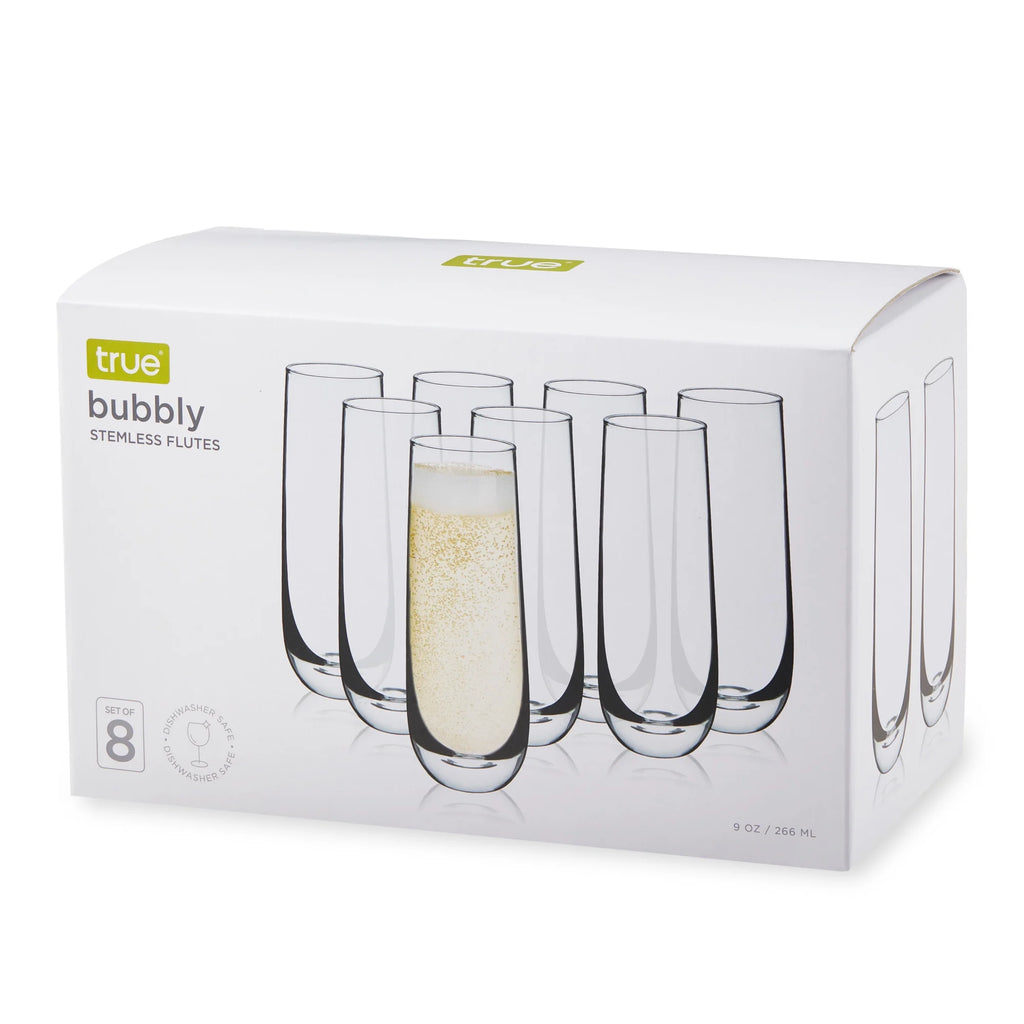 Stemless Champagne Flutes Glasses 9oz Set of 8 T3273