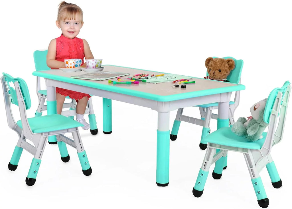 Adjustable Kids Table and Chairs Set, 5 Pieces H3560