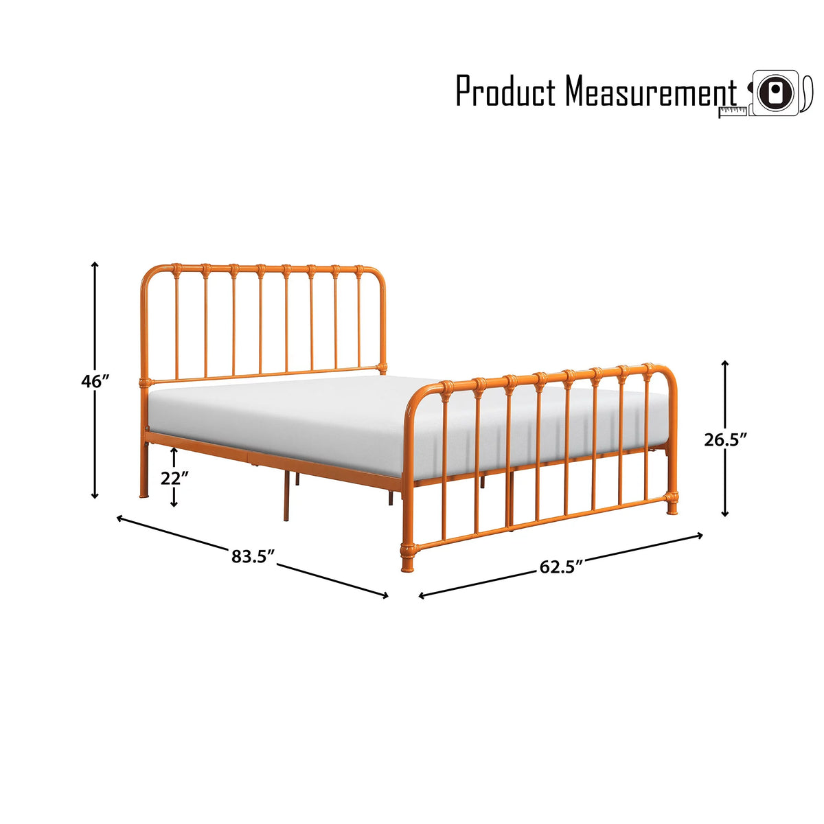 Metal Platform Bed Full Navy Blue L929