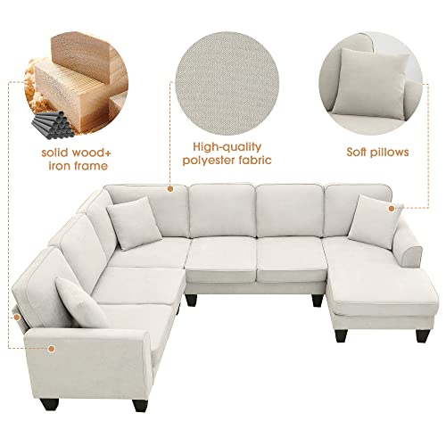 7 Seat Modular Sectional Sofa with 3 Pillows Q3672