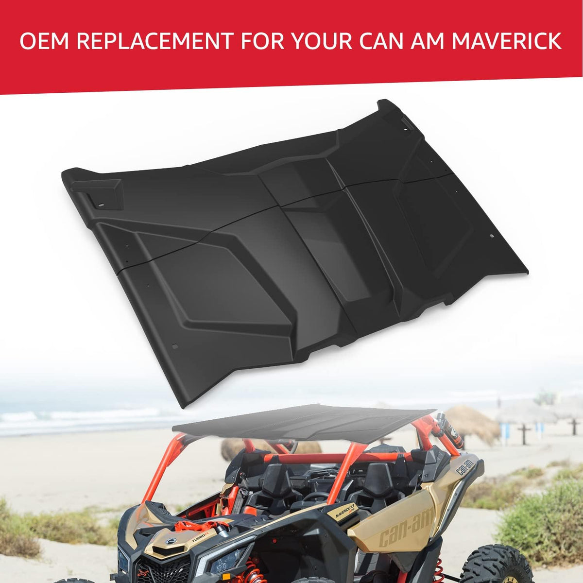 2-Piece Polyethylene Plastic Roof Compatible with 2017-2022 Can Am Maverick X3 E460