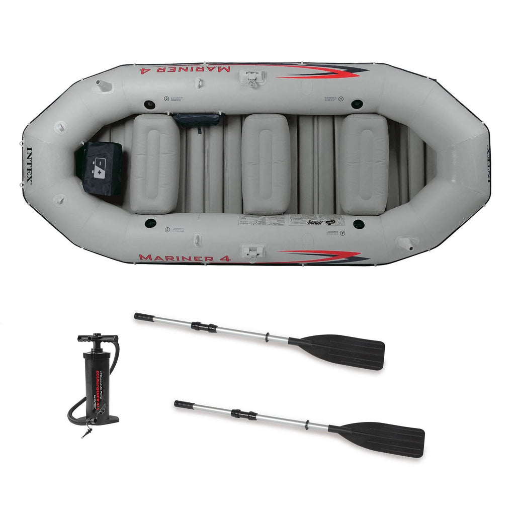 4 Person Inflatable Dinghy Boat with Pump and Oars Set T728