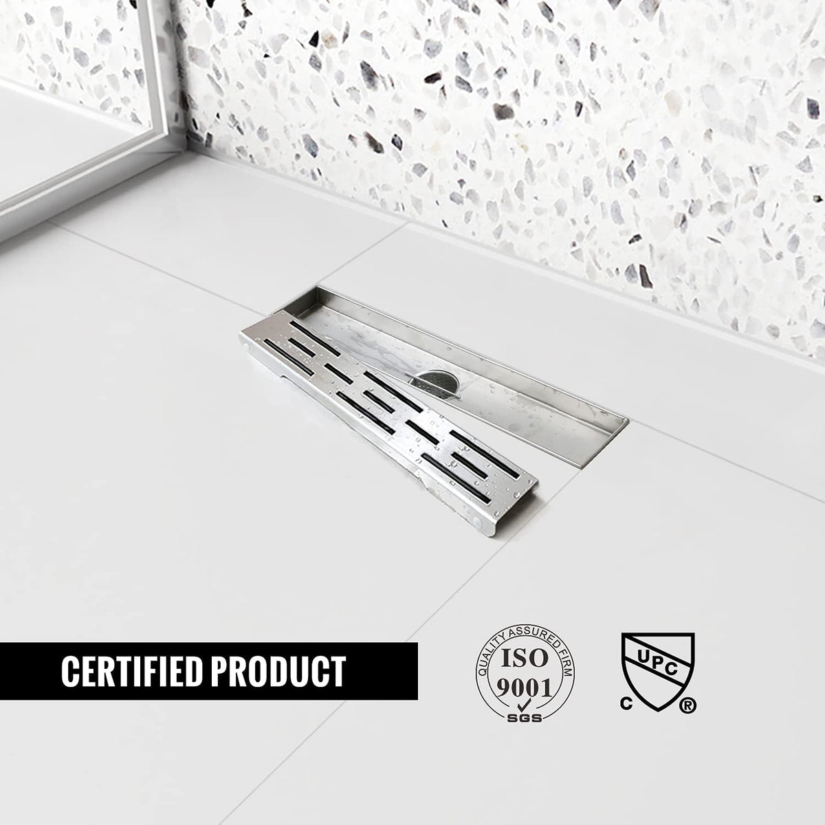 24 inch Linear Shower Drain Brushed 304 Stainless Steel G721